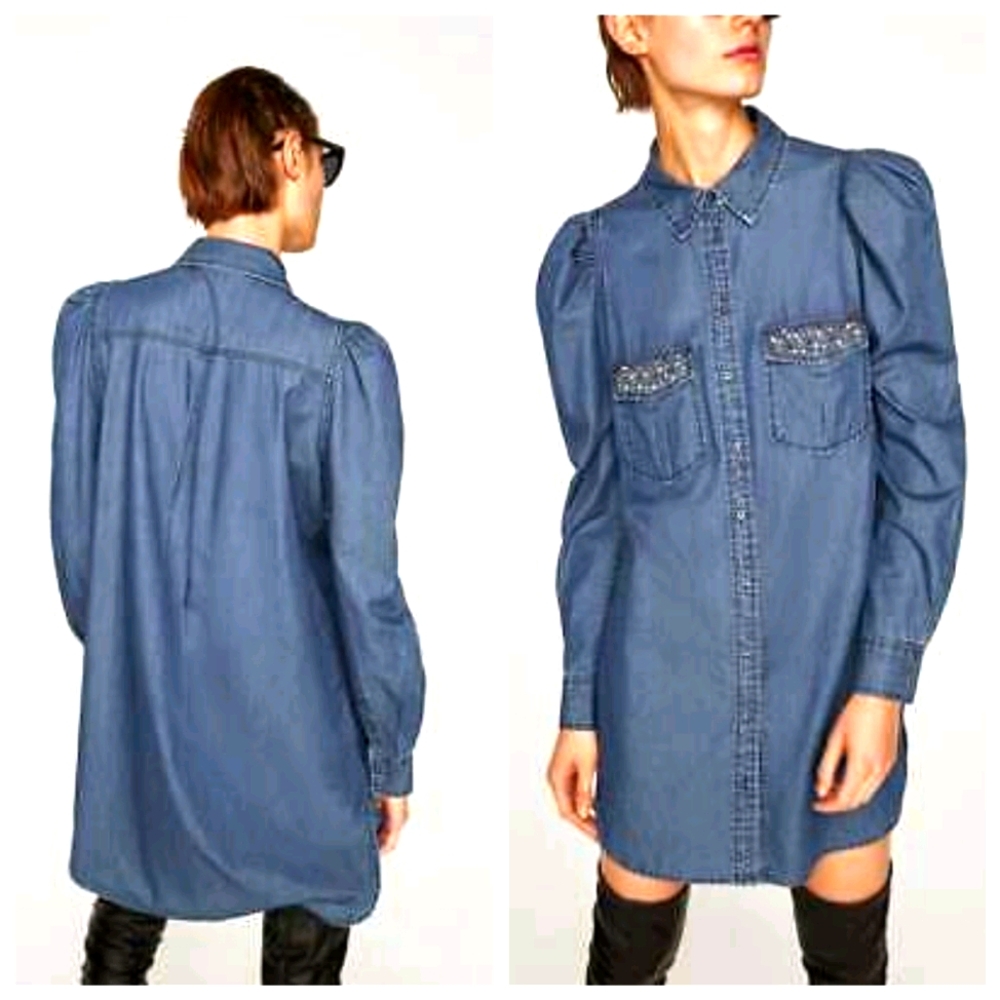 Zara Denim Shirt Dress